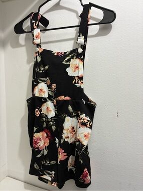 Black Floral Romper